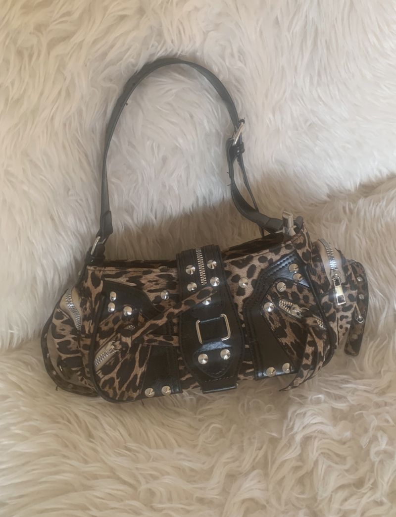 Tokio y2k Leopard Buckle Shoulder Bag