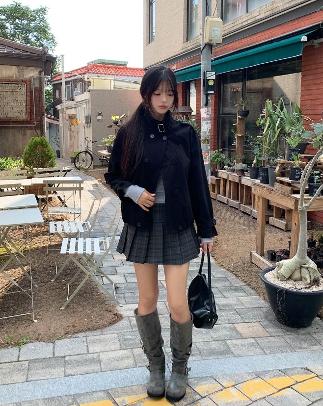 Monic High-Neck Buckle Trench Jacket