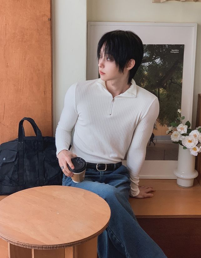 ファーノン リブド ハーフジップ マッスル ロングスリーブ ティーシャツ