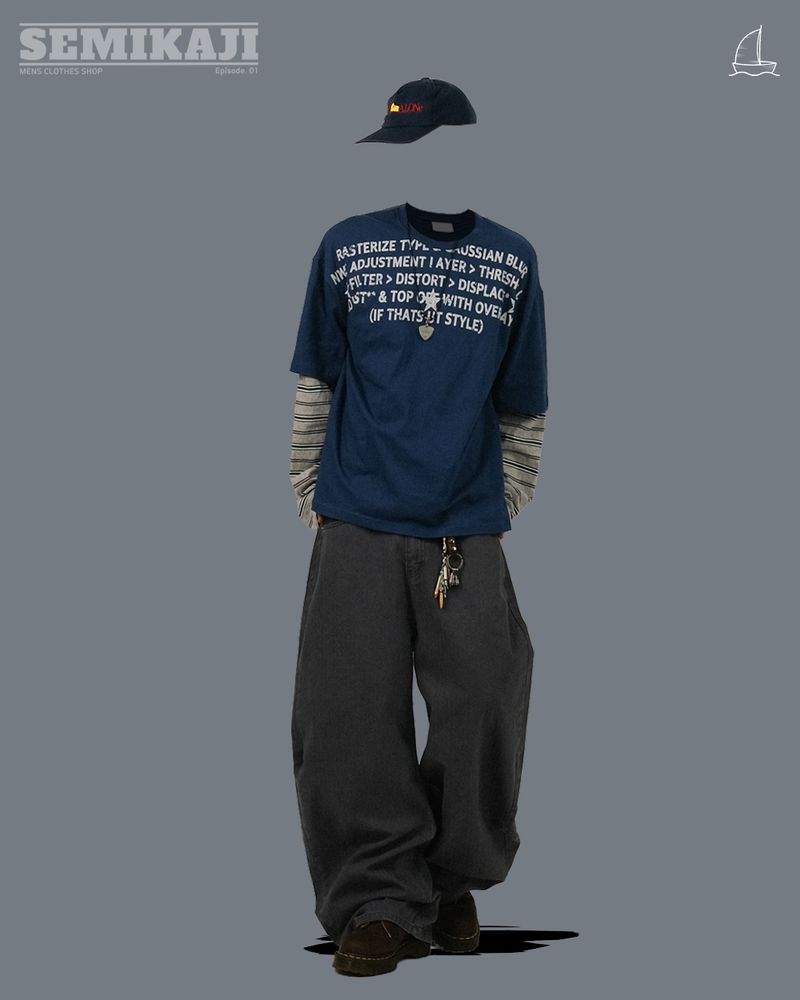 GN Curved-Fit Herringbone Pants