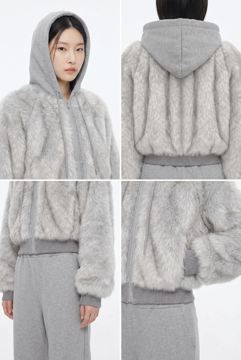 Serin Soft Fur Hood Zip-Up