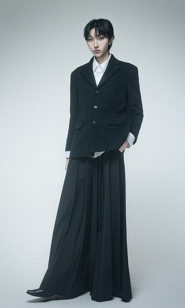 Back Button Single Jacket Black