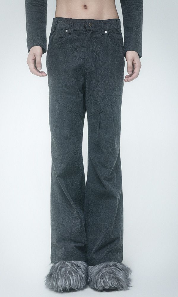 Wrinkle Wrap skirt pants Charcoal