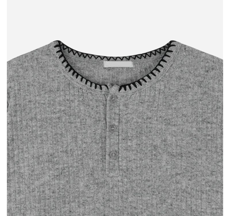 Stitched Henneck Cropped Knit