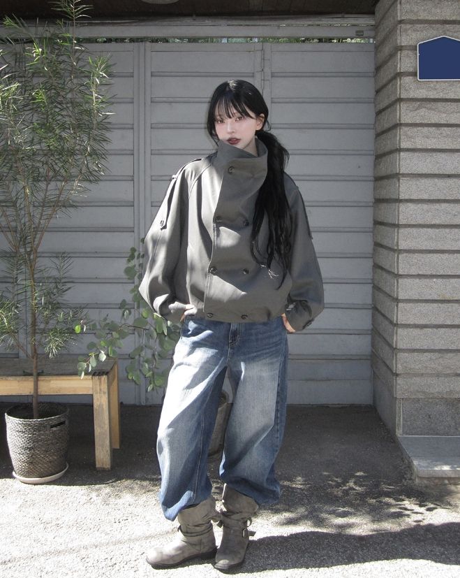Mored Back Pocket Wide Denim Pants