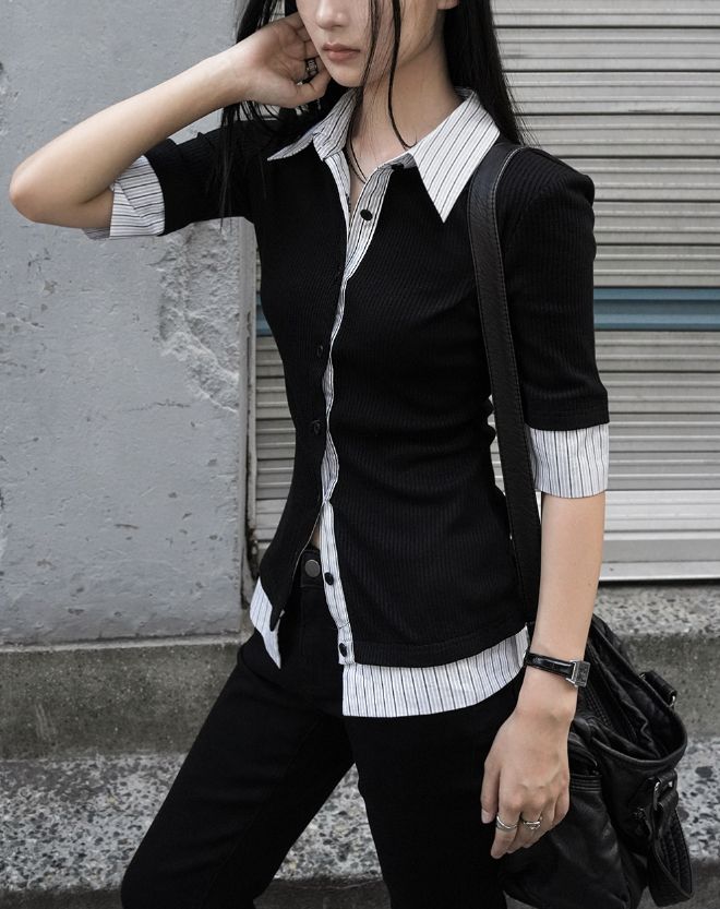 26FW★ ARC STRIPE LAYER SHIRT