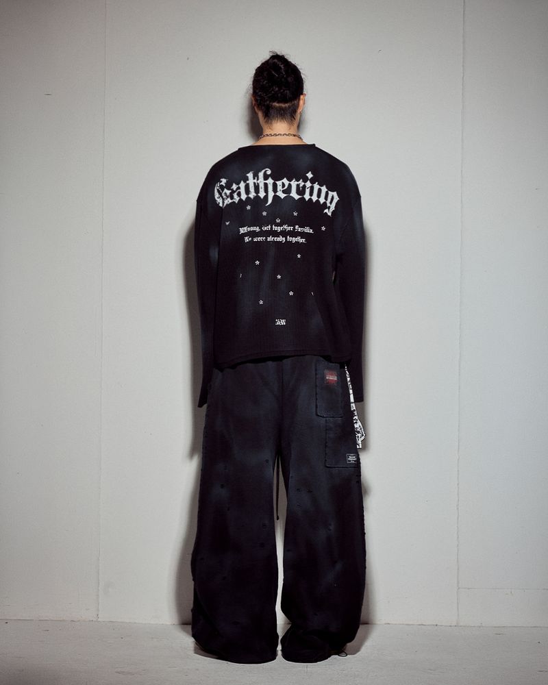 Gathering heavy waffle LS-BK dirty