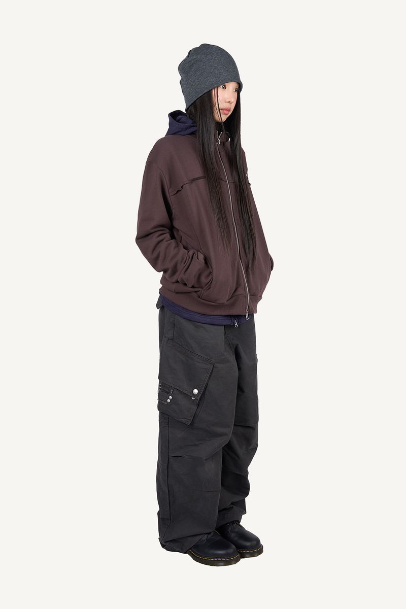 Rivet High-Neck Sweat Zip-Up