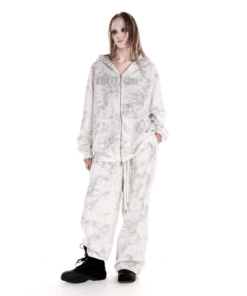 PARTY GIRL HOTFIX SET SWEATPANTS WHITE LEOPARD