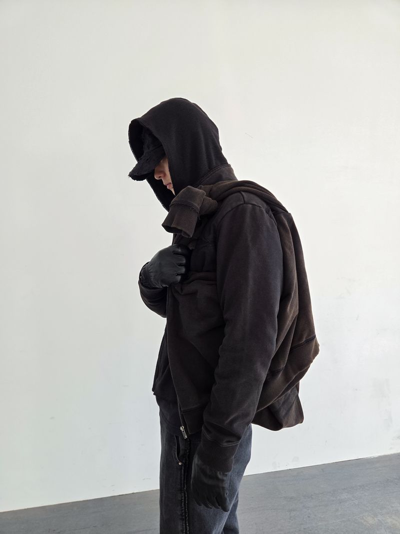 personal object（パーソナルオブジェクト）の「ウォッシュド ジップアップ ブラック（トップス）」