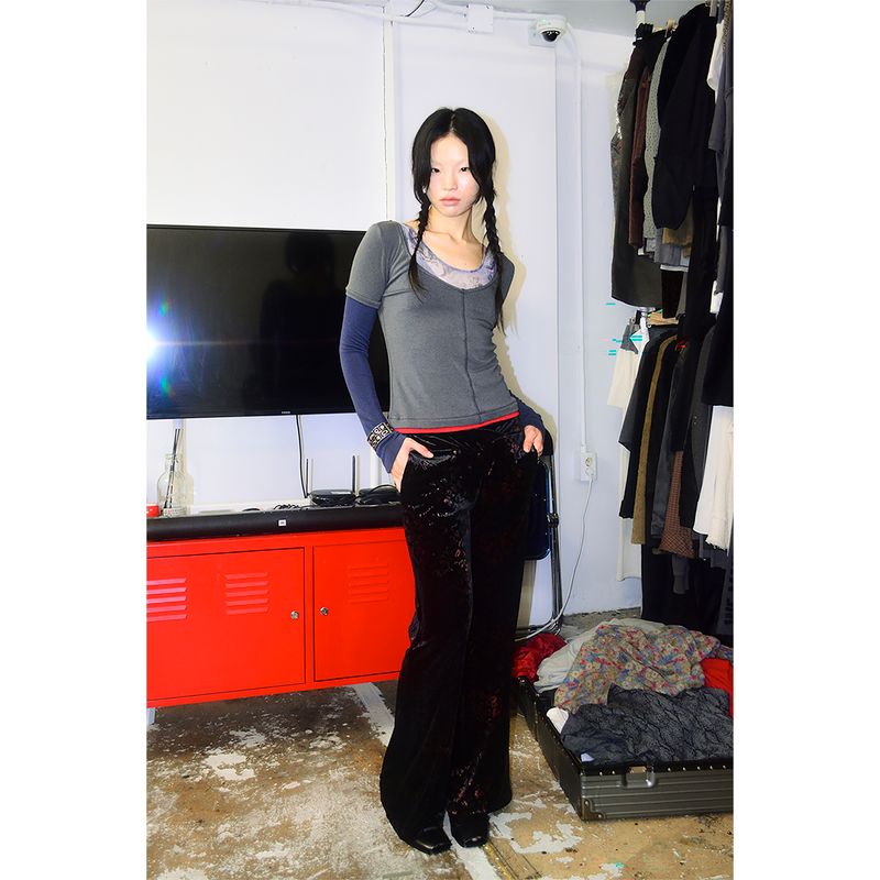 PIPED NECK LAYERED TOP