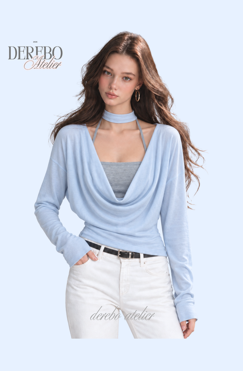 Sky Flow Choker Layered Top