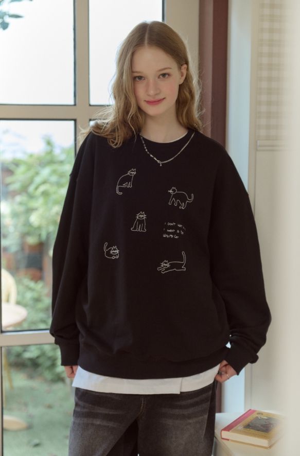 26FW★ My Kitty Embroidered Sweatshirt