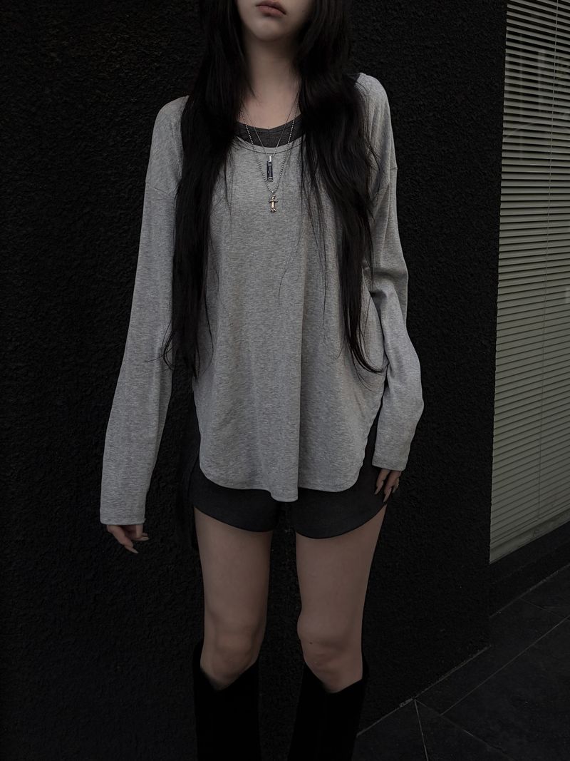 soft u-neck long sleeves (3color)