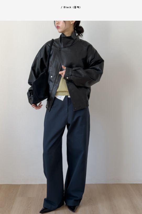 Lehman Leather Over Fit Blouson Jumper