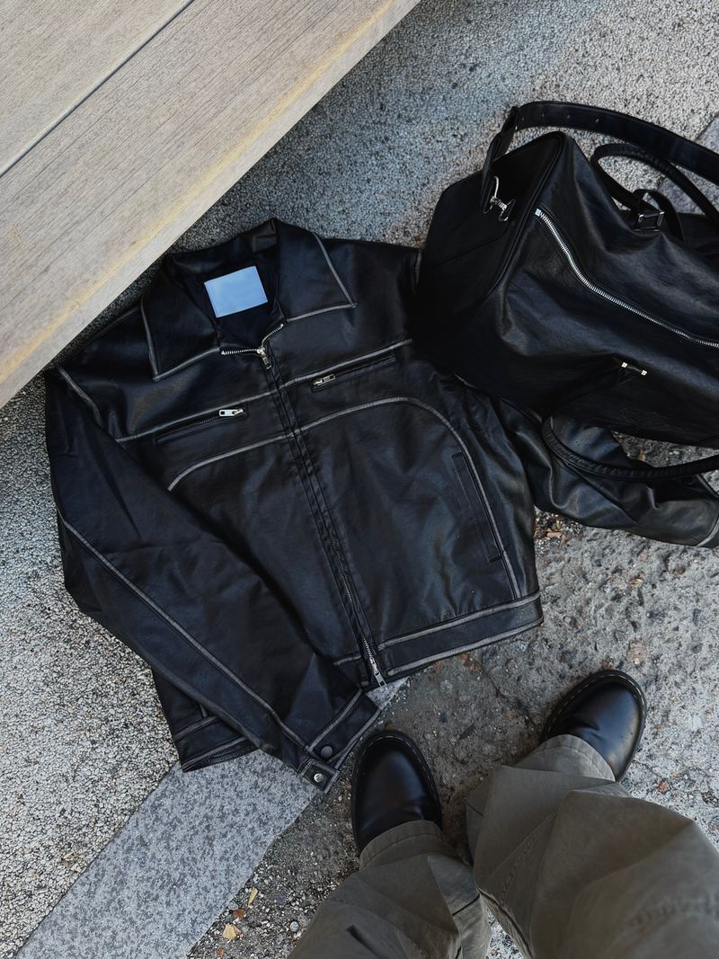 Selle Midnight Cropped Leather Jacket (Black)