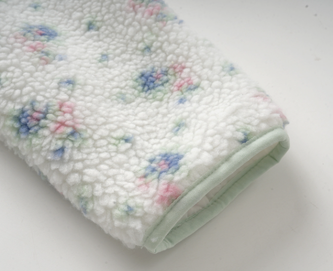 Floral Pattern Fleece Zip-Up Jacket
