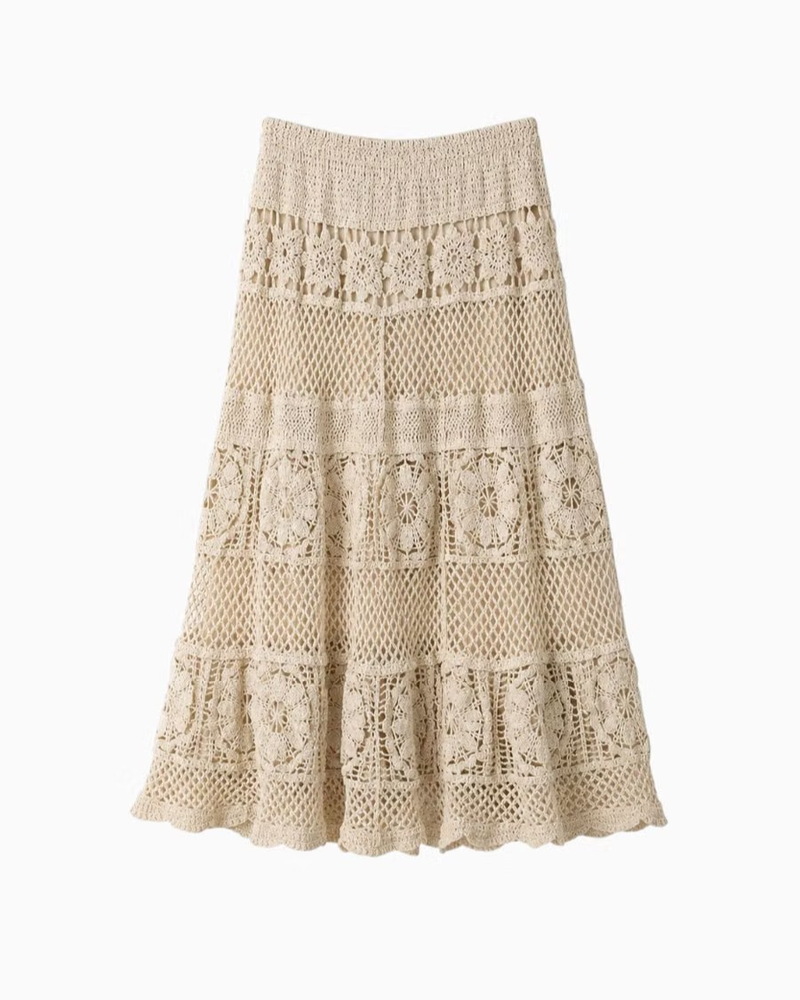 BOHEMIAN KNITWORK LONG SKIRT