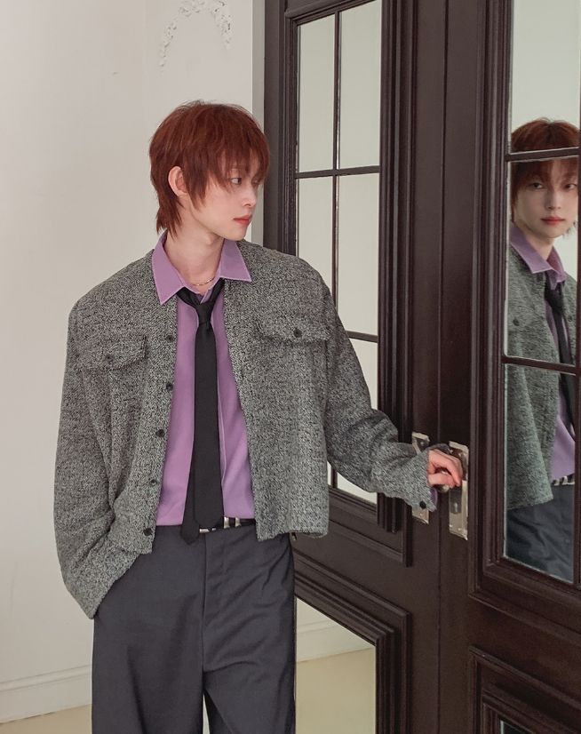 Moren Tweed Round Knit Cardigan