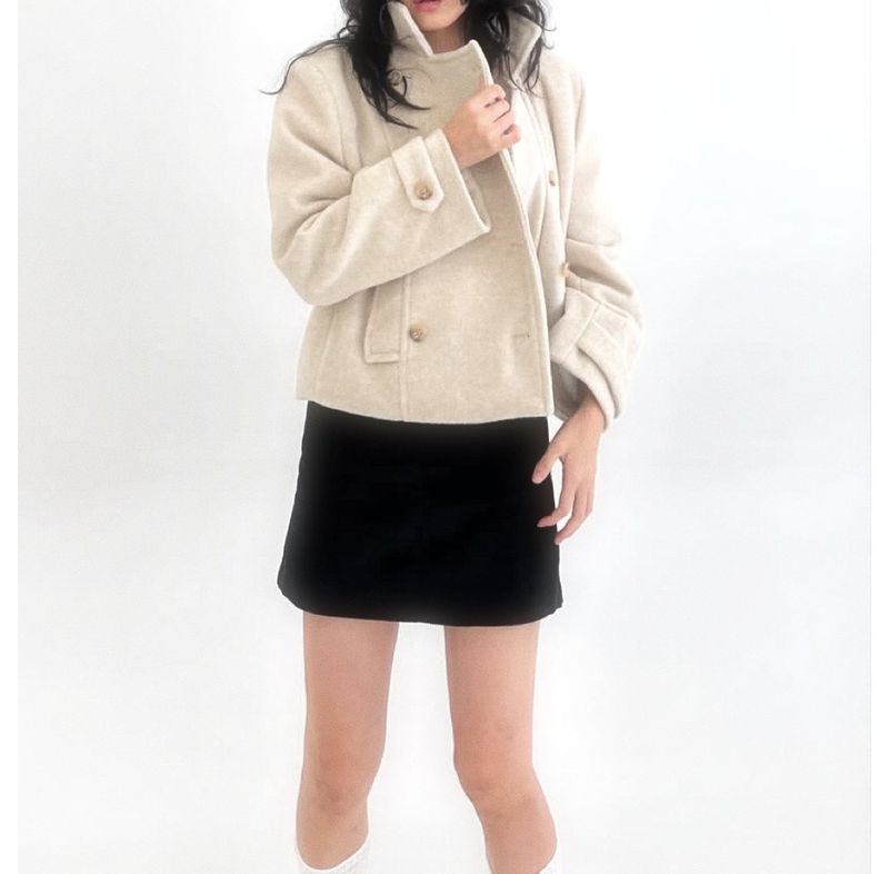 Powder double short coat (2color)