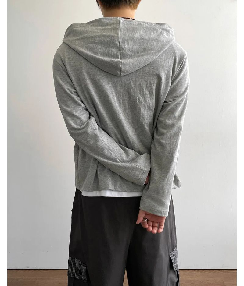 City Slub Crop Hood Zip-up