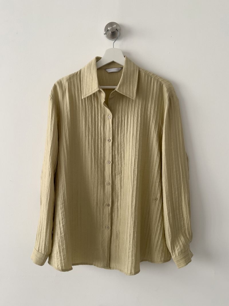 Embossed Wrap Stripe Over Fit Shirt