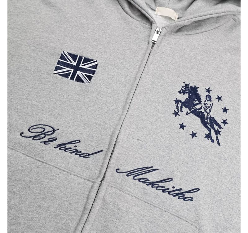Spur Embroidery Hood Zip-up