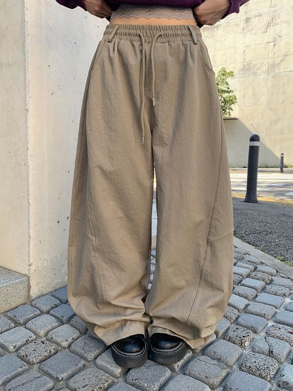 anyonemore（エニーワンモアー）の「Pju Curved String Wide Banding Pants（Pants）」