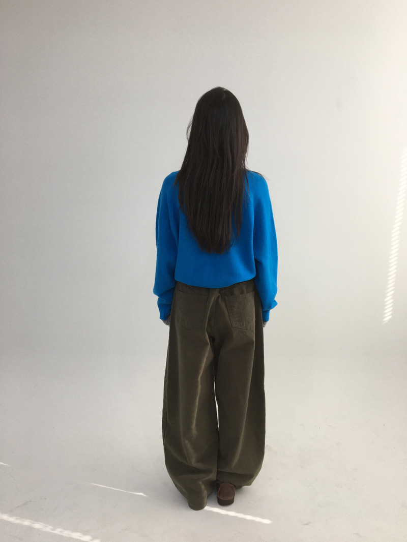 リービブVネッククロップドニット (4color)