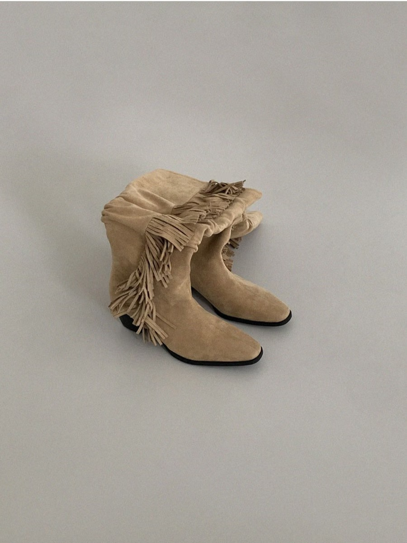 NOMAD FRINGE LONG BOOTS (2COLORS!)