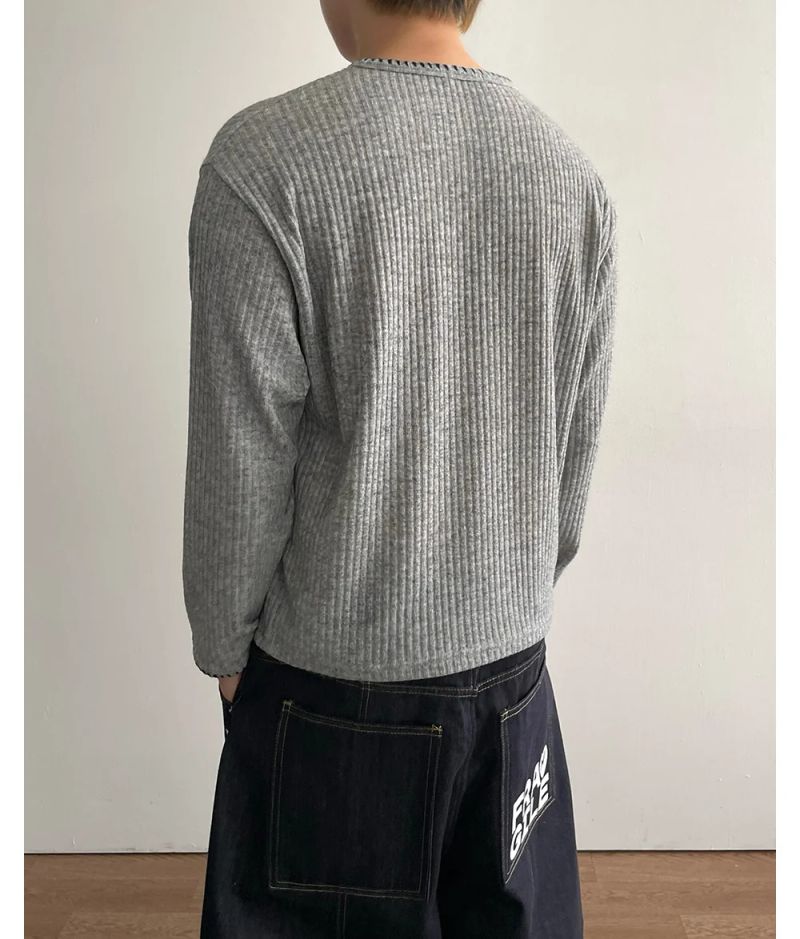 Stitched Henneck Cropped Knit