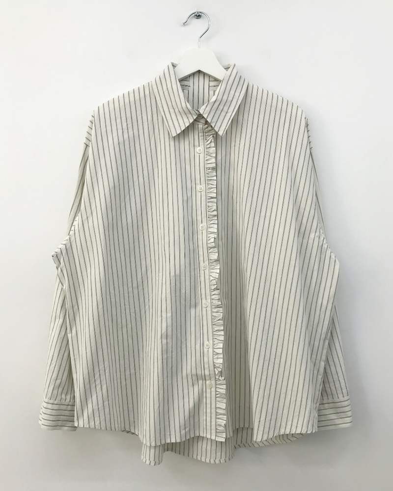 Ondes Frill Placket Shirt (2color)