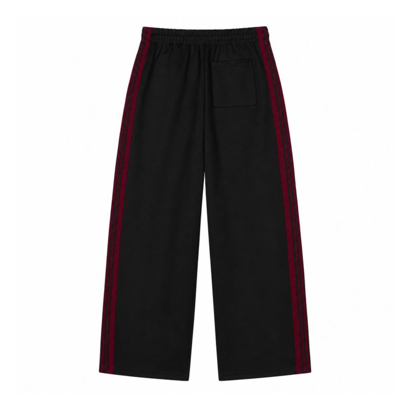 Tesen Track Pants Black Burgundy