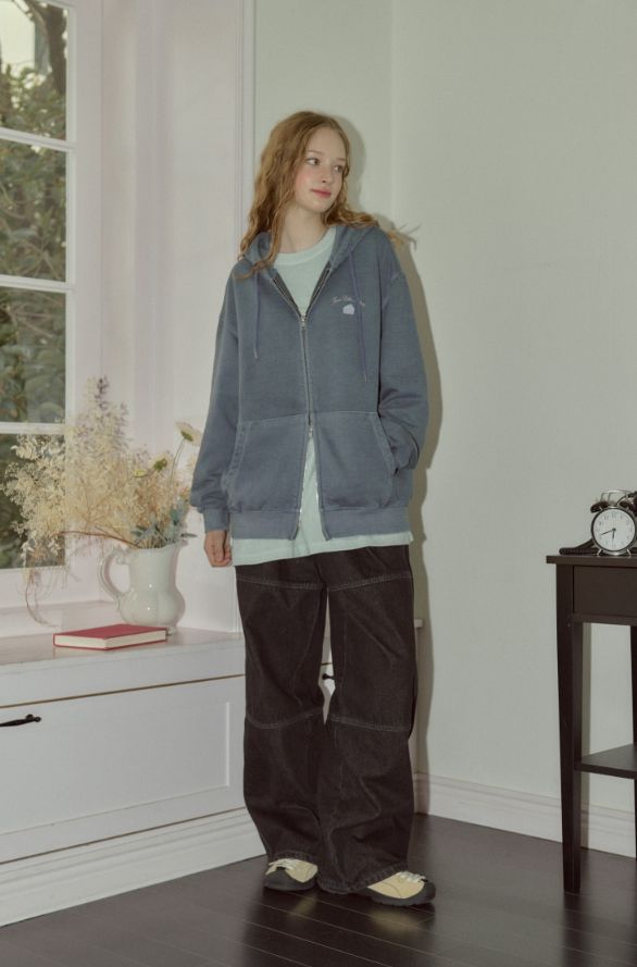 26FW★ [2-WAY] Crying Kitty Pigment Hood Zip-Up