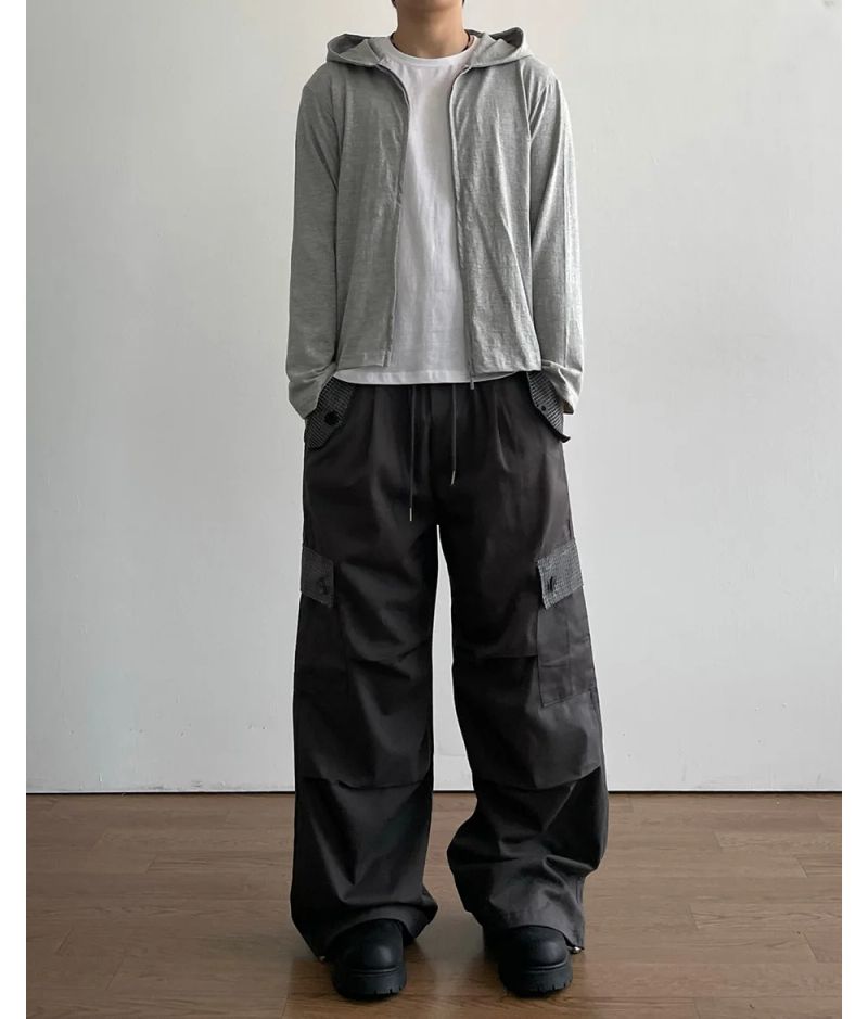 City Slub Crop Hood Zip-up