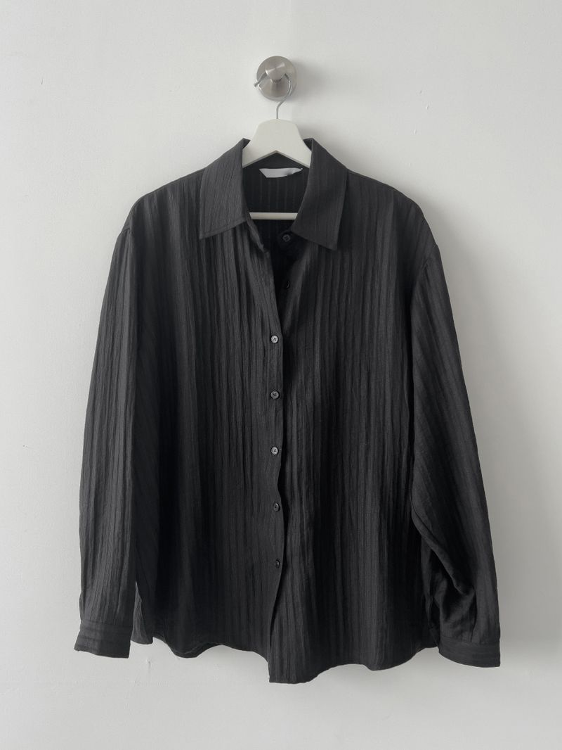 Embossed Wrap Stripe Over Fit Shirt
