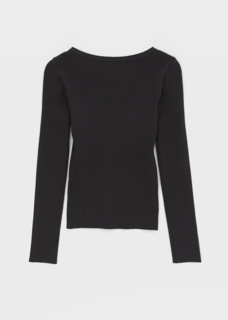 [MADE] Shur Ribbed Henley Neck Knit