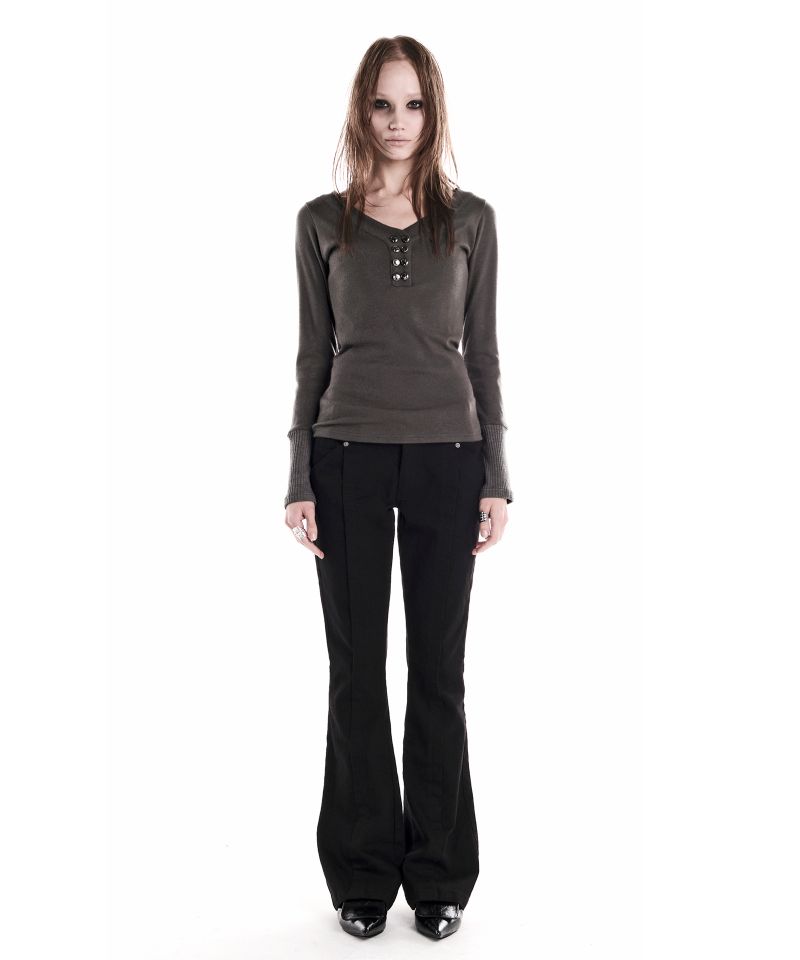8-BUTTON HENLEY TOP KHAKI