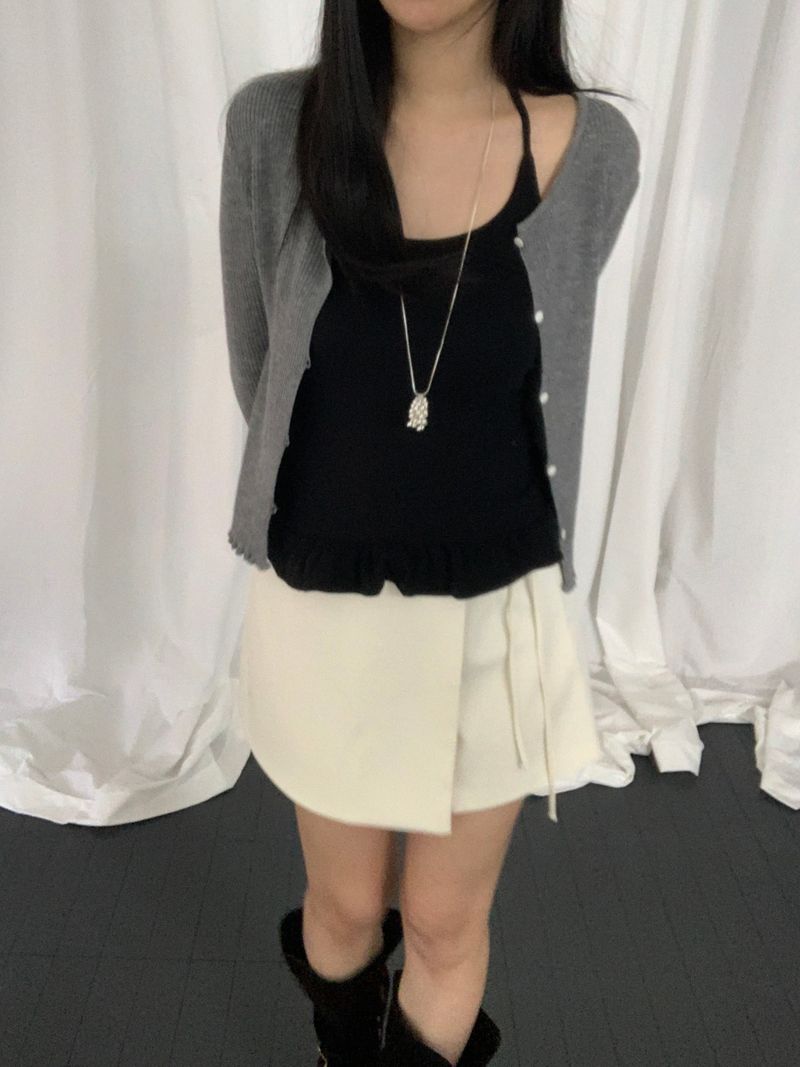 Jedrill halterneck frill sleeveless top