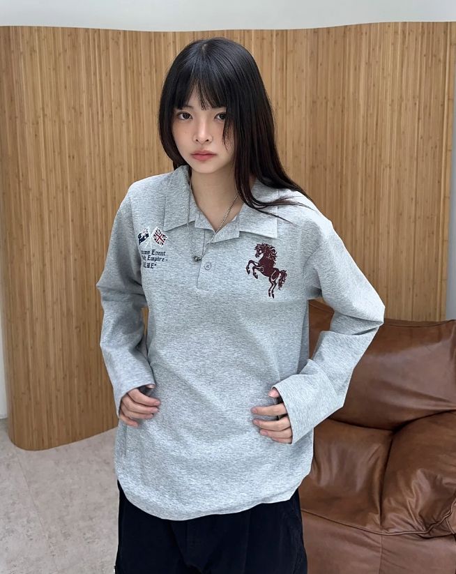 Mayen Horse Graphic Collar Tee