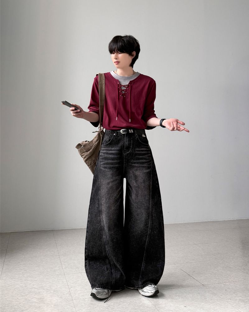 26FW★セクションカーブドワイドデニム