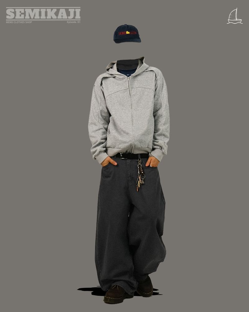 GN Curved-Fit Herringbone Pants