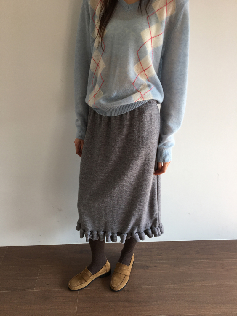 Fmang Mohair Argyle Knit (4color)
