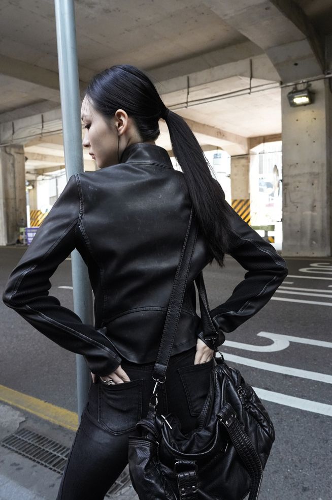26FW★ ASHED CRACK LEATHER JACKET