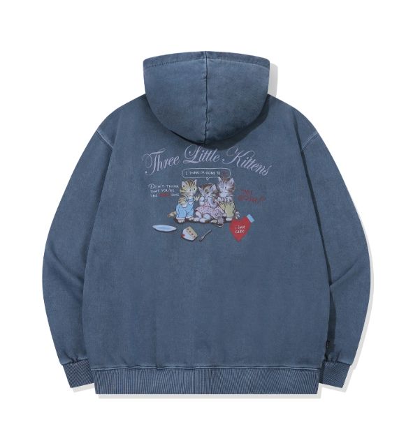 26FW★ [2-WAY] Crying Kitty Pigment Hood Zip-Up