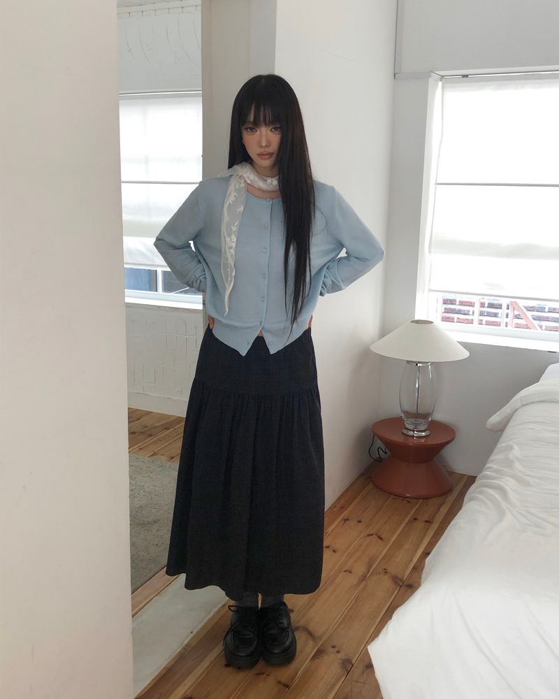 Mve チェック ロング スカート
