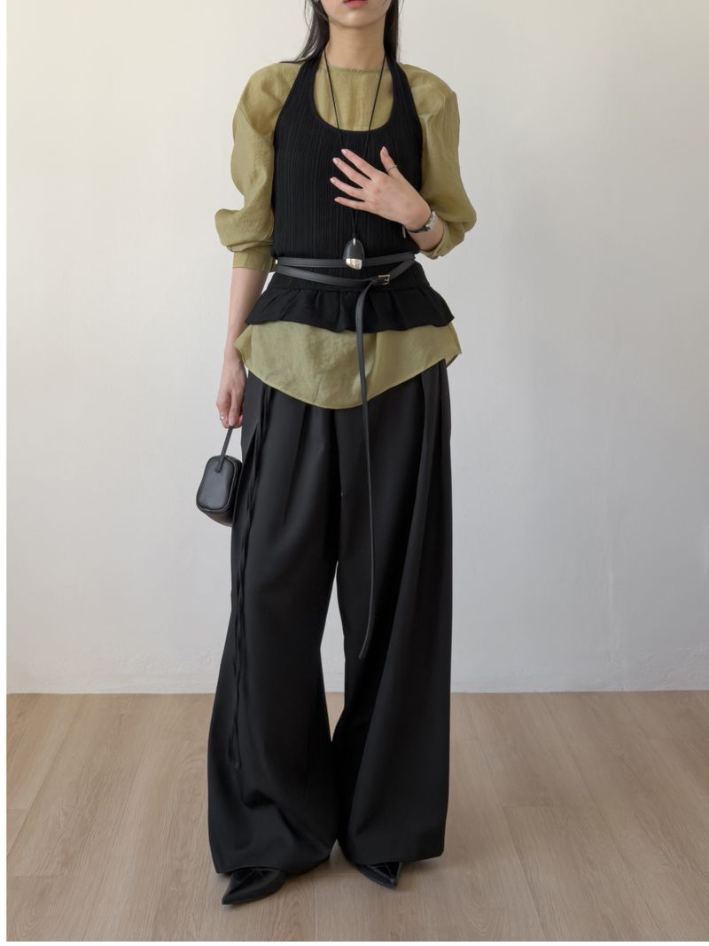 Layered Long Leather Belt