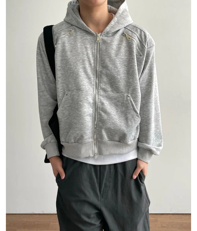 Motor Crop Hood Zip-up