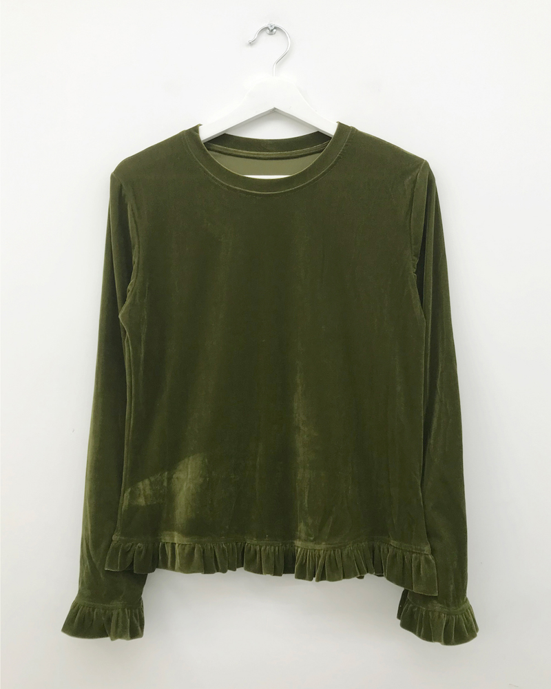 frilly velvet long sleeves (4color)