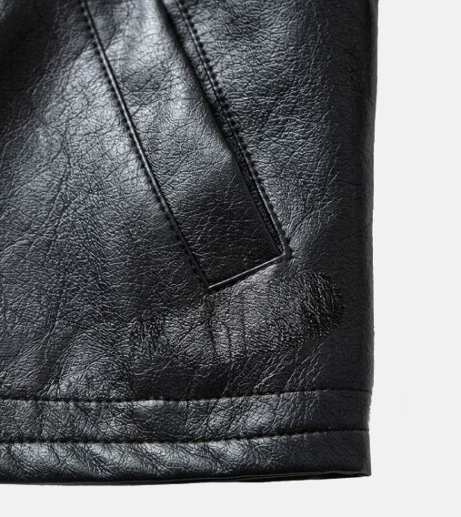 Cross Zip Leather Jacket